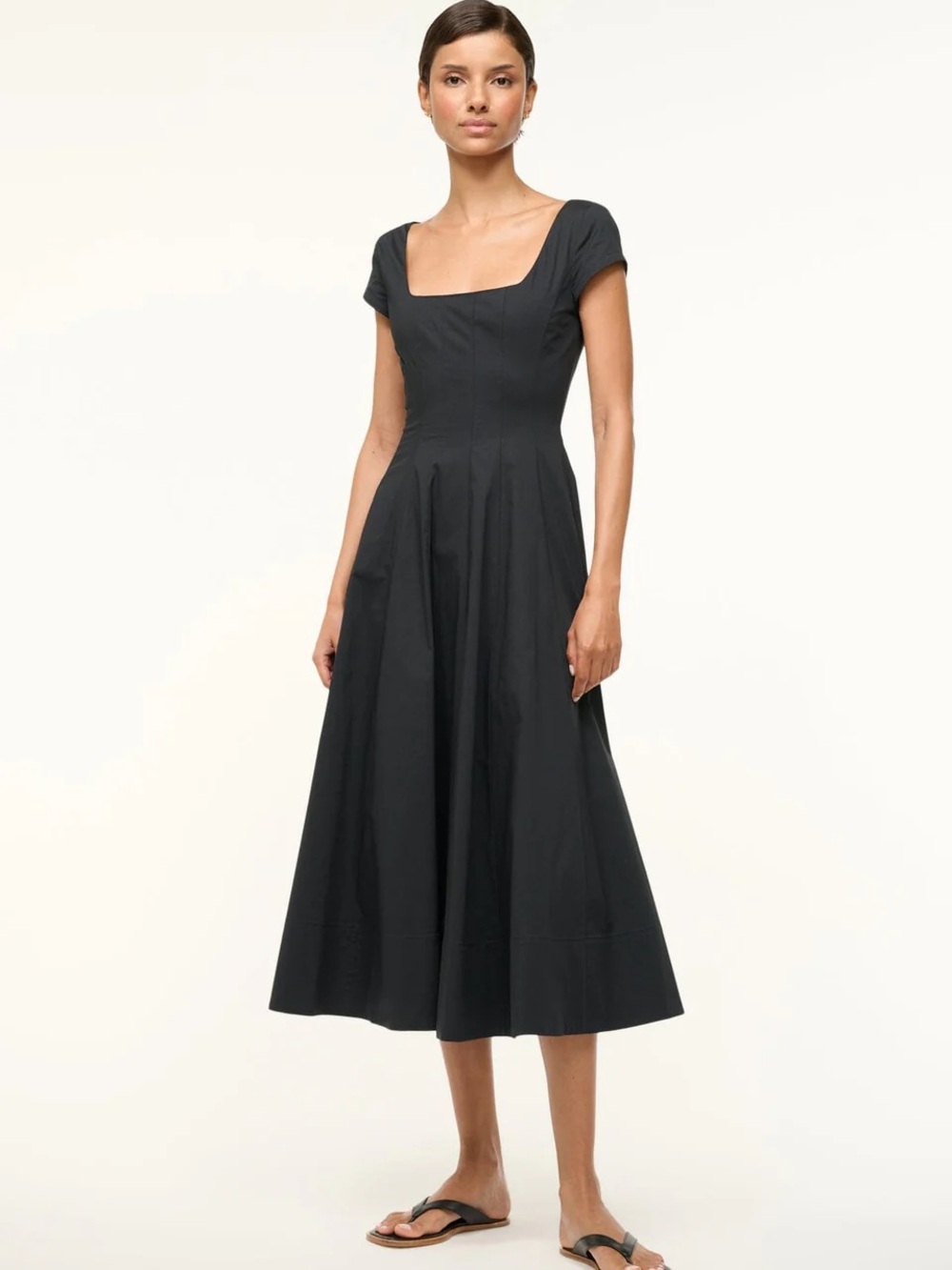 Staud Wells Short Sleeve Midi Dress